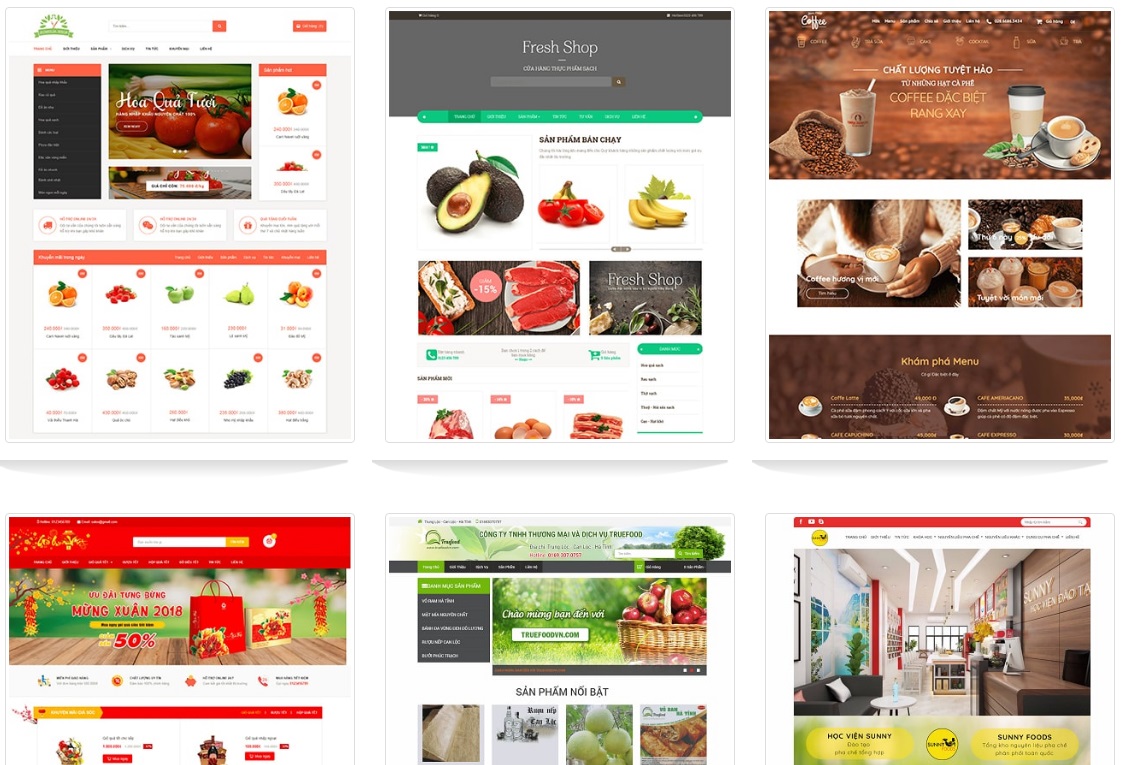 Mẫu website thực phẩm sạch